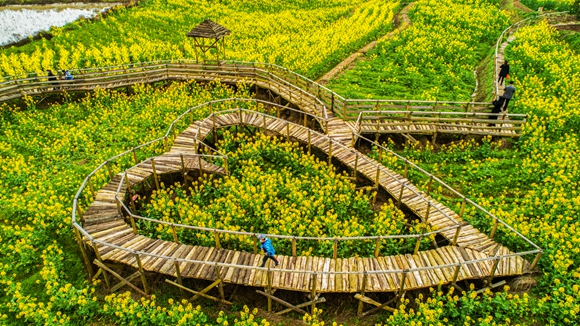 “心”型廊橋。廖濤 攝