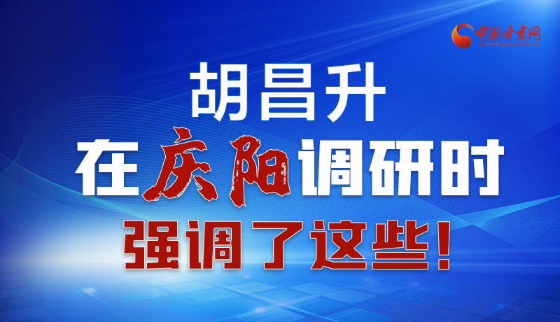 圖解|胡昌升在慶陽調(diào)研時(shí)強(qiáng)調(diào)了這些！