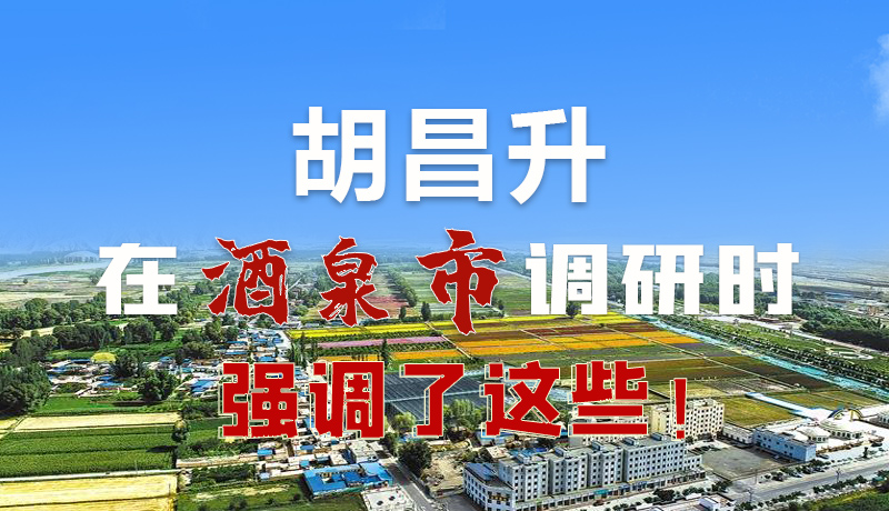 圖解|胡昌升在酒泉市調(diào)研時強調(diào)了這些！