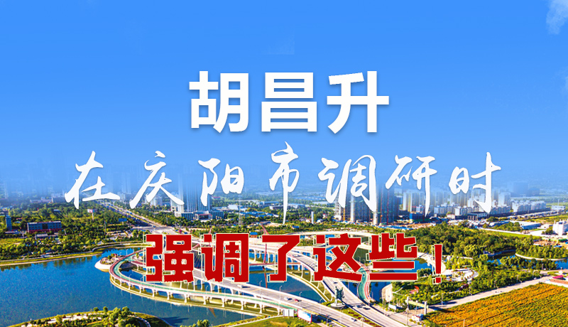 圖解|胡昌升在慶陽市調(diào)研時強調(diào)了這些！