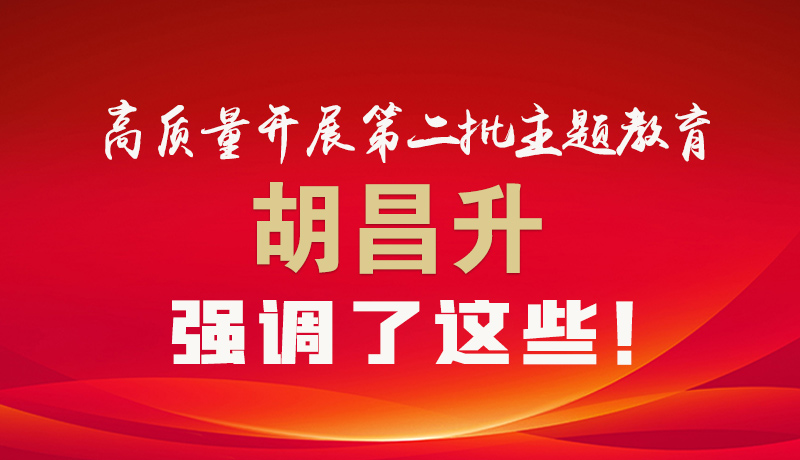 圖解|高質(zhì)量開(kāi)展第二批主題教育 胡昌升強(qiáng)調(diào)了這些！