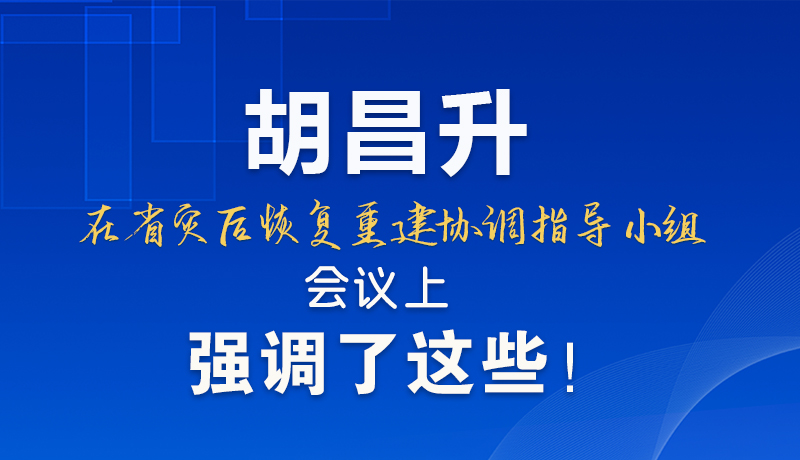 圖解|胡昌升在省災(zāi)后恢復(fù)重建協(xié)調(diào)指導(dǎo)小組會(huì)議上強(qiáng)調(diào)了這些！