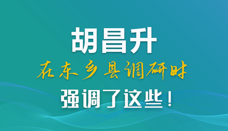 圖解|胡昌升在東鄉(xiāng)縣調(diào)研時強調(diào)了這些！