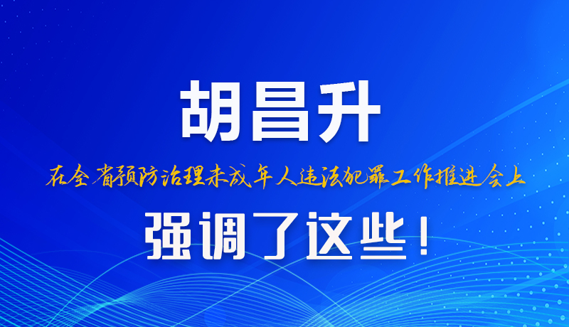 圖解|胡昌升在全省預防治理未成年人違法犯罪工作推進會上強調(diào)了這些！