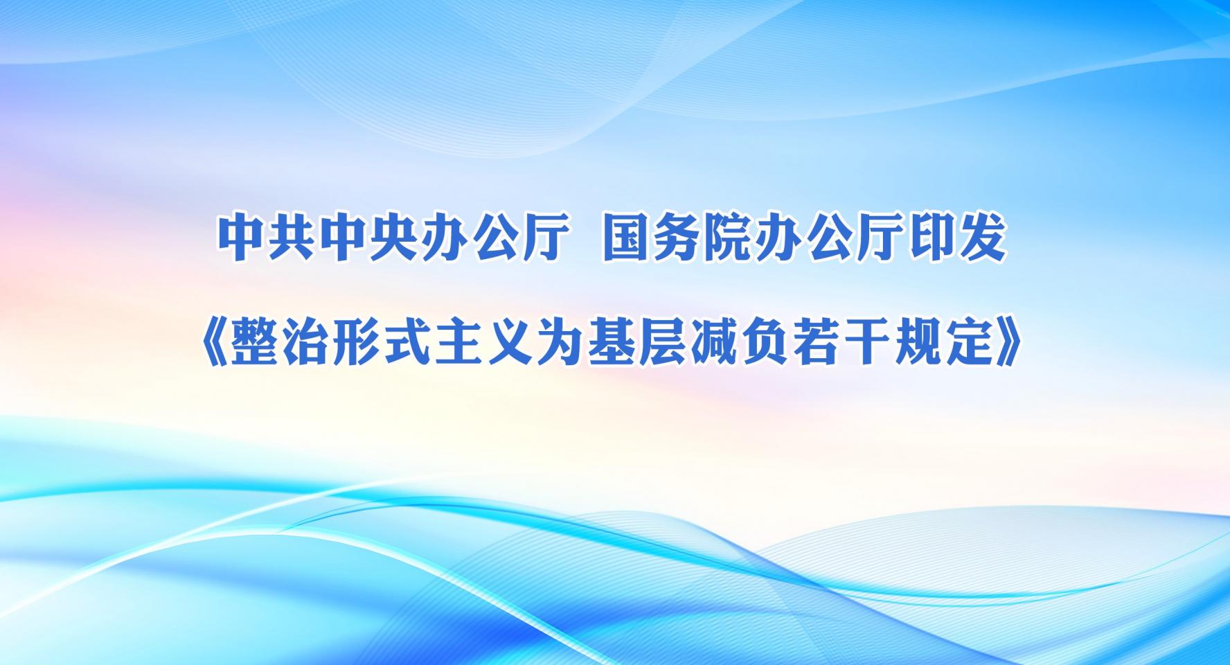 中共中央辦公廳 國務院辦公廳印發(fā)《整治形式主義為基層減負若干規(guī)定》